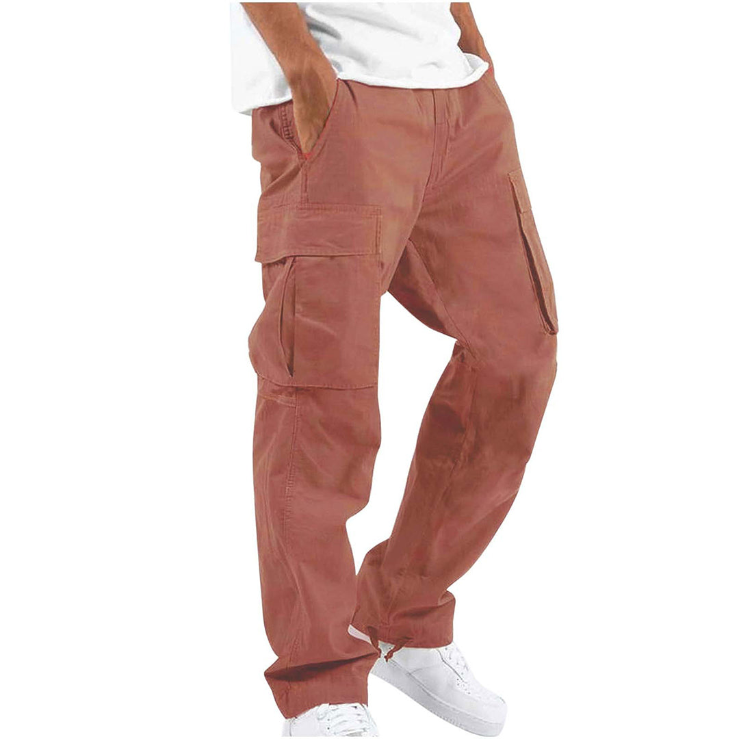 Comfortabele zwarte heren cargobroek met elastische taille en trekkoord voor elke dag.