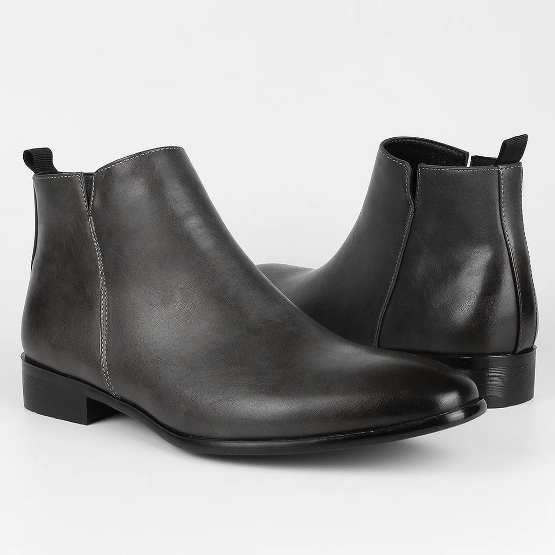 Elegante zwarte ritslaarzen voor heren, chelsea stijl, voor een moderne en nette look.