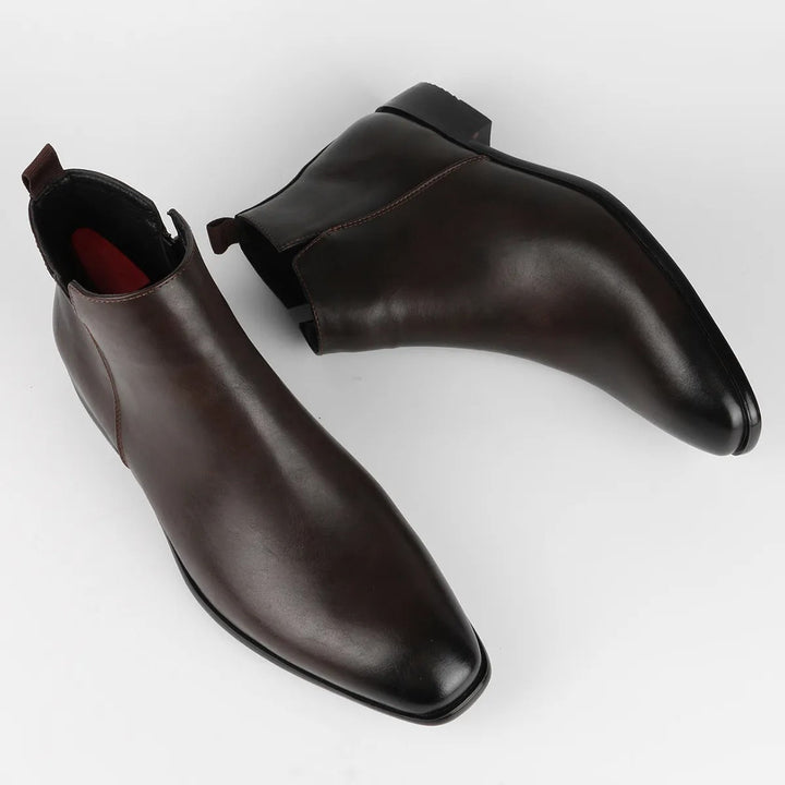 Comfortabele bruine heren chelsea boots, met praktische rits voor gemakkelijk aantrekken.