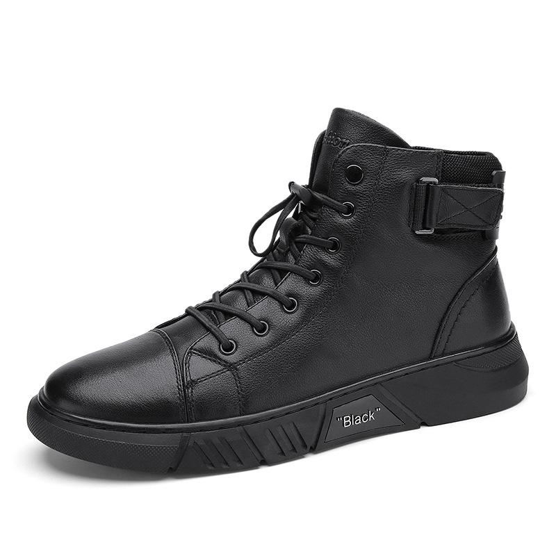 Stevige hoge sneakers voor heren, bieden optimale steun & comfort. Ideale zwarte schoenen voor een actieve levensstijl.