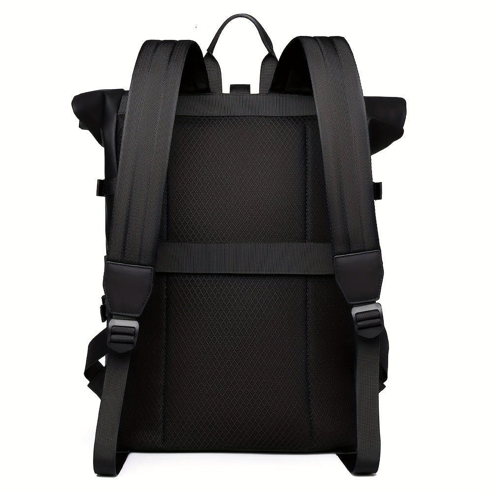 Comfortabele grijze heren rugzak, waterdicht, met laptopvak en veel organisatie voor school/reizen.