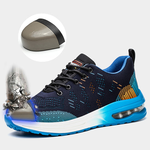 Lichtgewicht heren veiligheidsschoenen S3, zwart met stalen neus, comfortabel voor lange werkdagen.