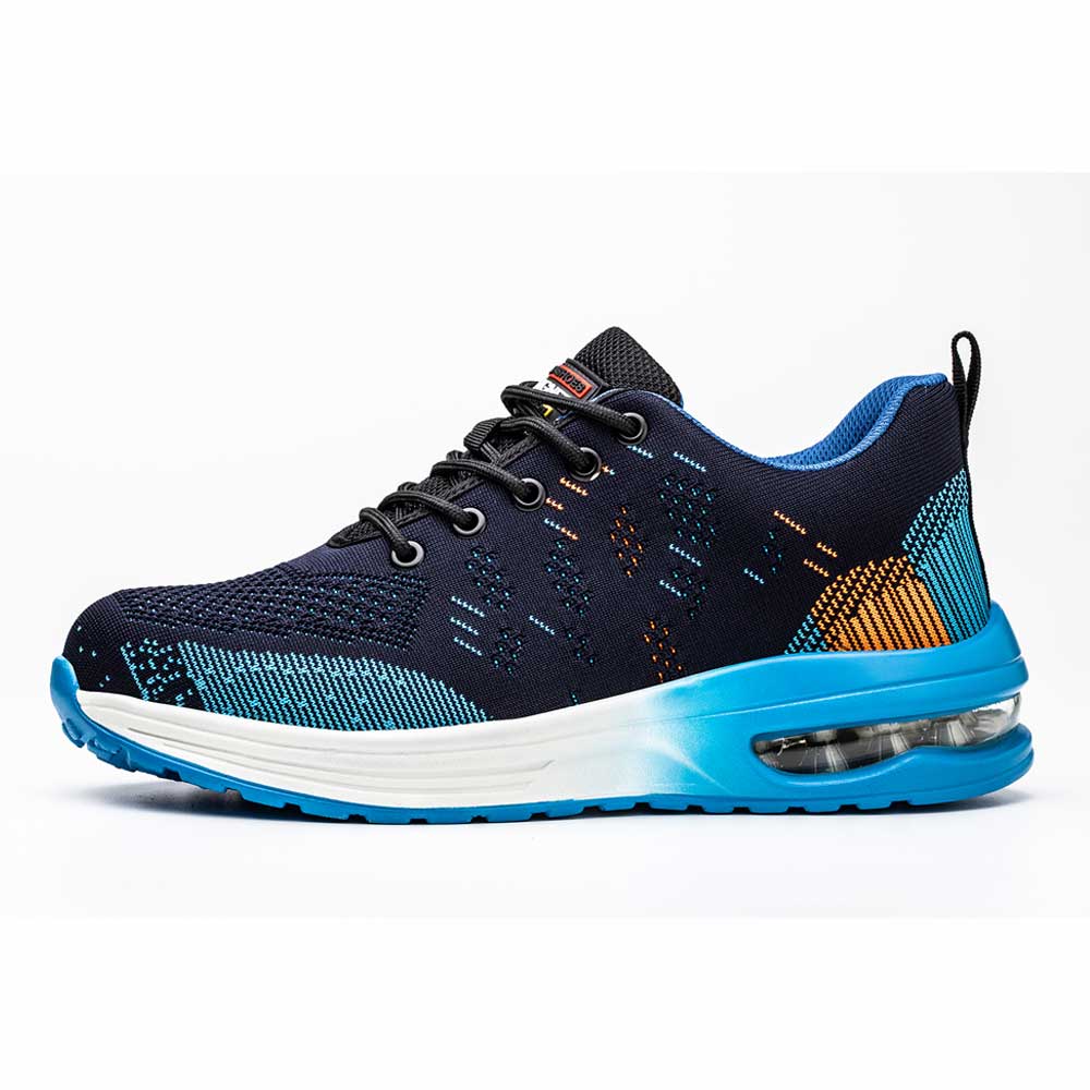 Beschermende heren sneakers S3, zwart, met stalen neus; perfect voor bouw en magazijnwerk.