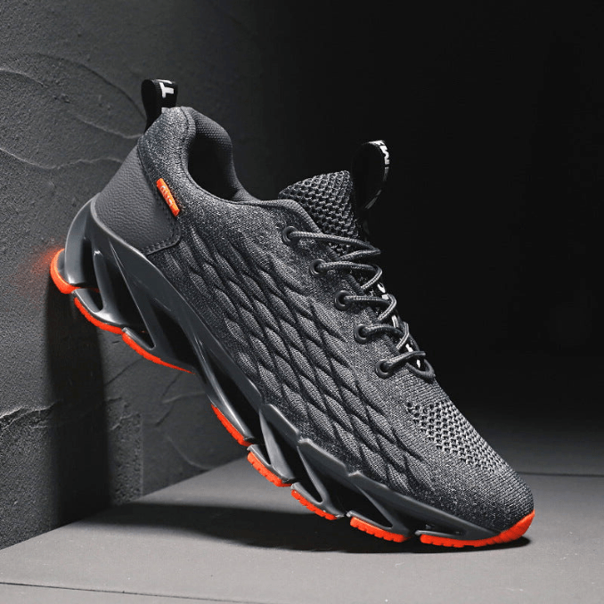 Grijze Jordan loopschoenen voor heren met ademende mesh en veerkrachtige zolen, ideaal voor hardlopen en sportactiviteiten voor comfort en ondersteuning.