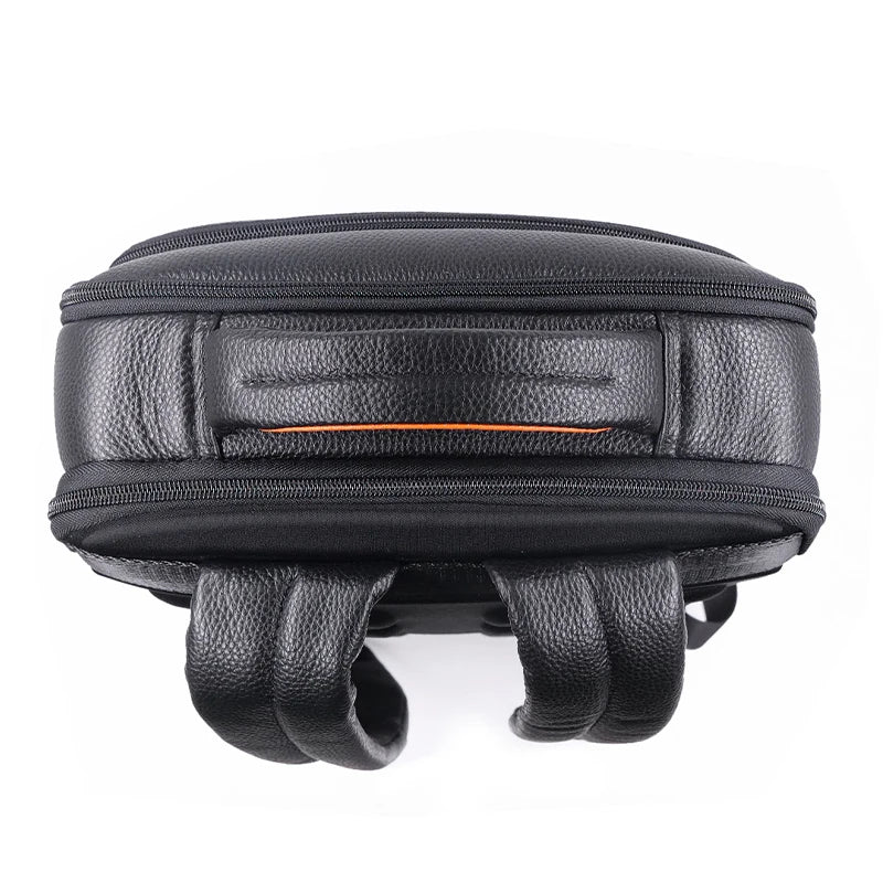 Premium zwarte leren crossbody tas voor heren met geavanceerd vingerafdruk slot voor optimale anti-diefstal beveiliging.