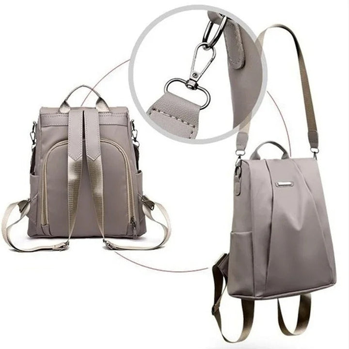 Modieuze damesrugzak van nylon, waterbestendig en lichtgewicht. Perfect als schoudertas of crossbody.