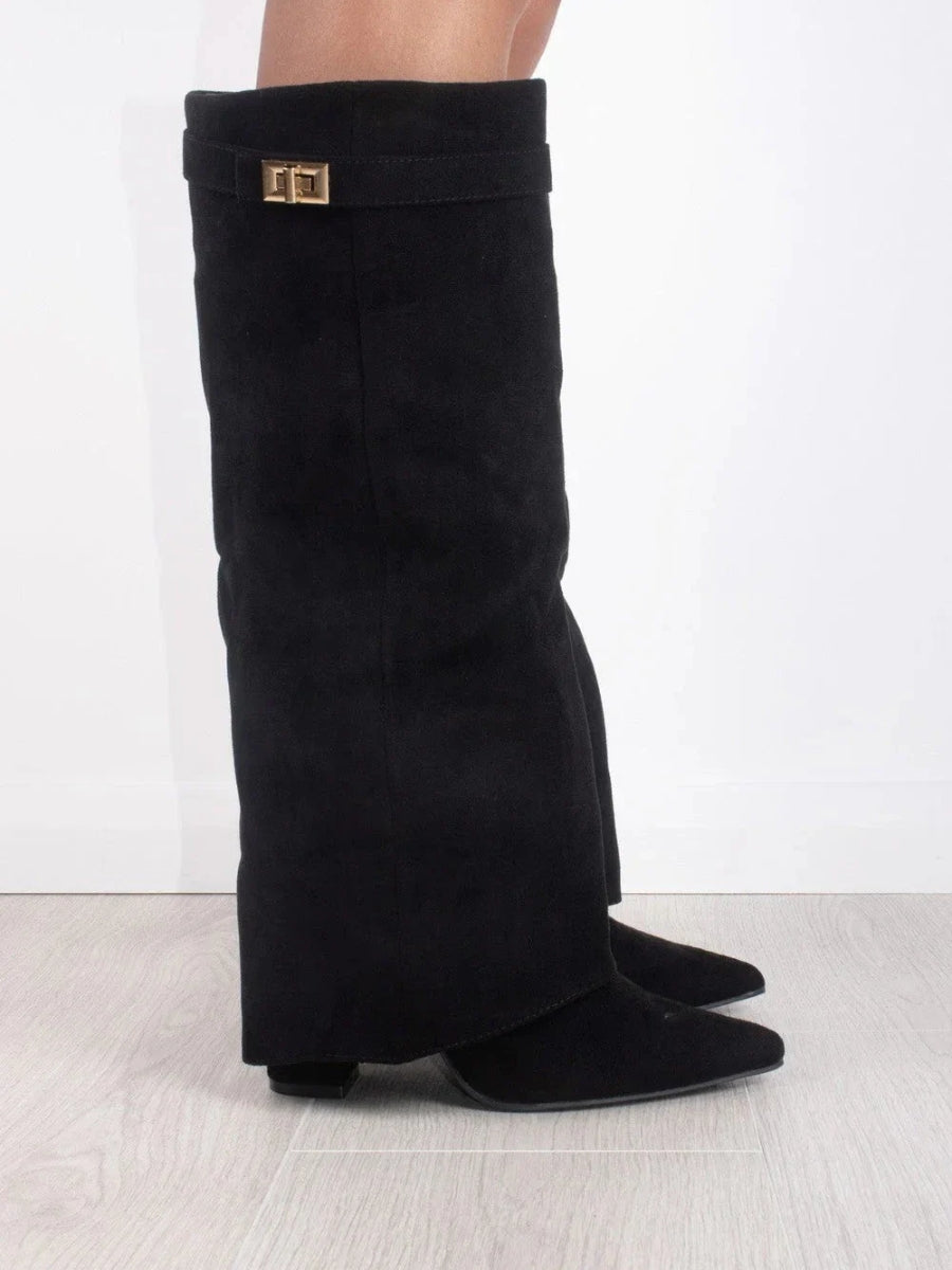 Stijlvolle zwarte dameslaarzen, hoge schacht, moderne look en ultiem comfort.
