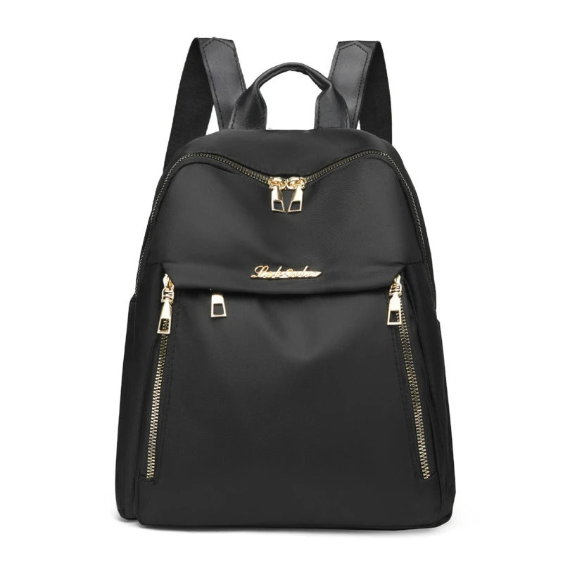 Zwarte PU leren dames reisrugzak, stijlvol en ruim, ideaal als dagrugzak. Perfect voor reizen en dagelijks gebruik.