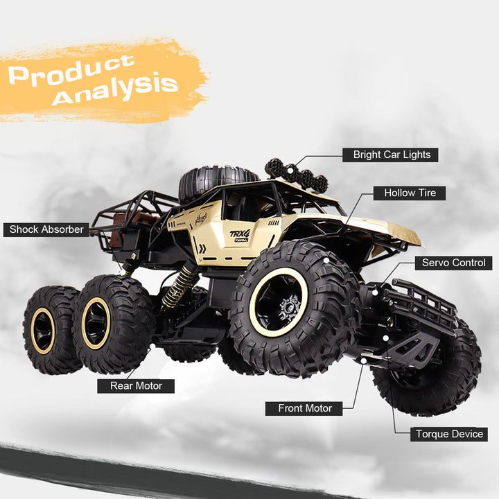 Hoge snelheid RC auto 6x6 off-road, ideaal cadeau voor avontuurlijke kinderen en volwassenen.