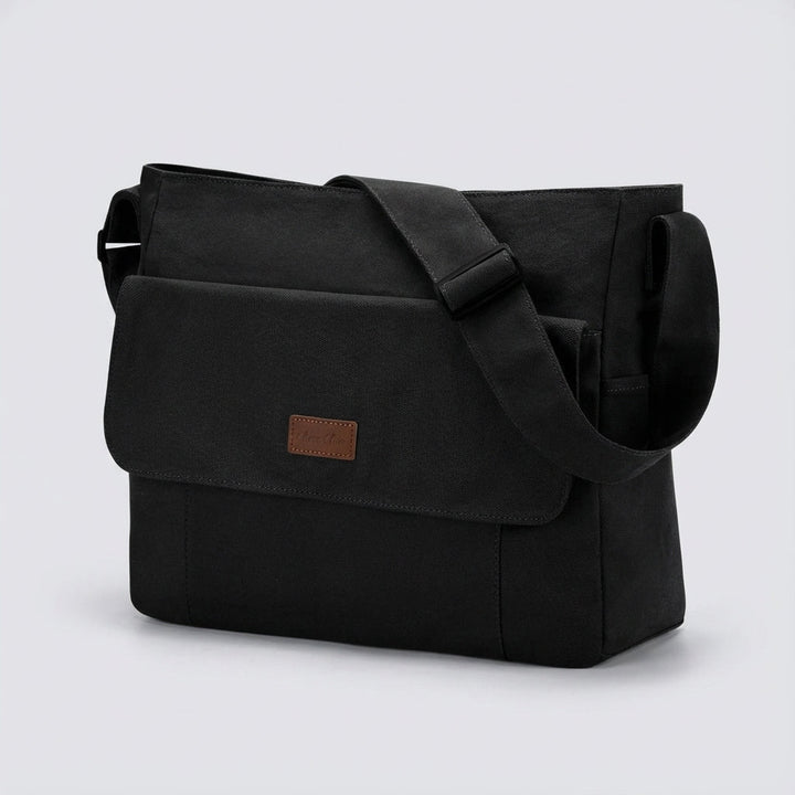 Stijlvolle bruine Satchelix laptoptas (15.6 inch), duurzame unisex schoudertas, perfect als werktas of reistas.