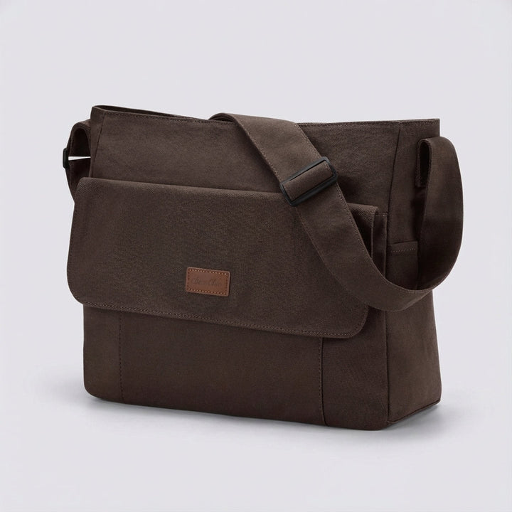Groene Satchelix organizer tas voor laptop (15.6 inch), een veelzijdige en comfortabele unisex schoudertas.