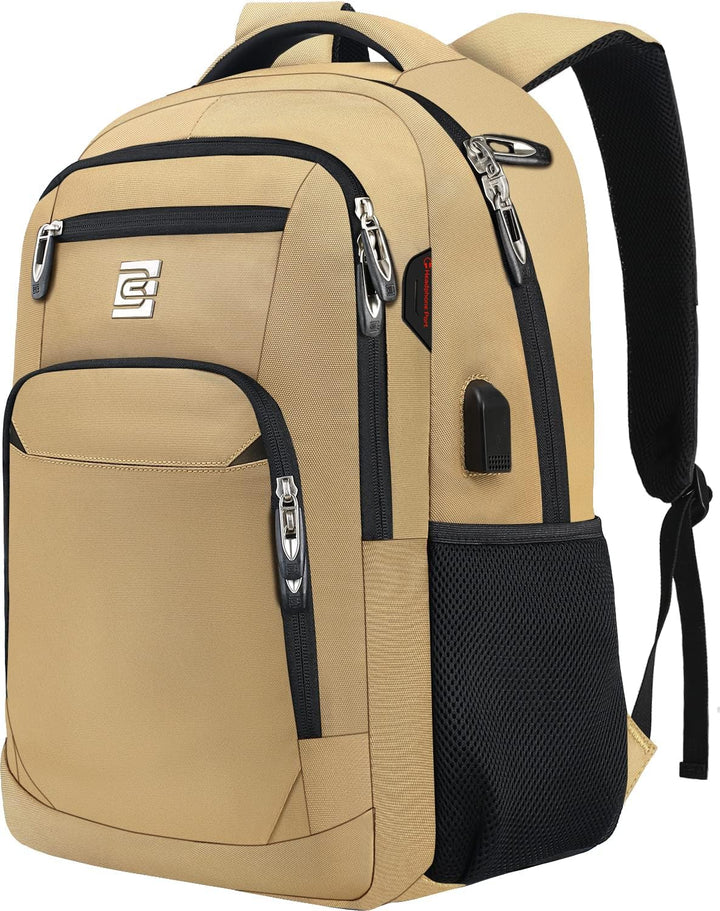Zwarte slimme anti-diefstal laptop rugzak met USB-oplaadpoort. Ideaal voor reizen & werk.