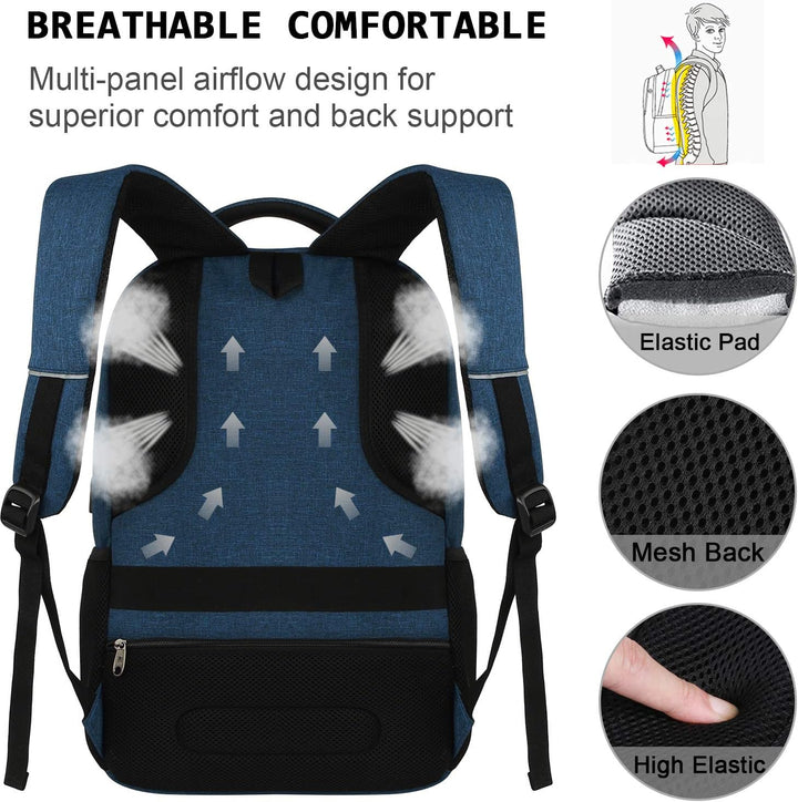 Ergonomische anti-diefstal laptop rugzak, comfortabel voor lange reisdagen of school.