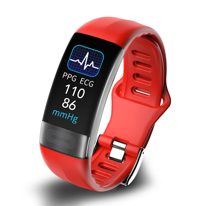 Stijlvolle fitness armband met ingebouwde bloeddrukmeter en slaapmonitoring, essentieel voor dagelijkse gezondheid.