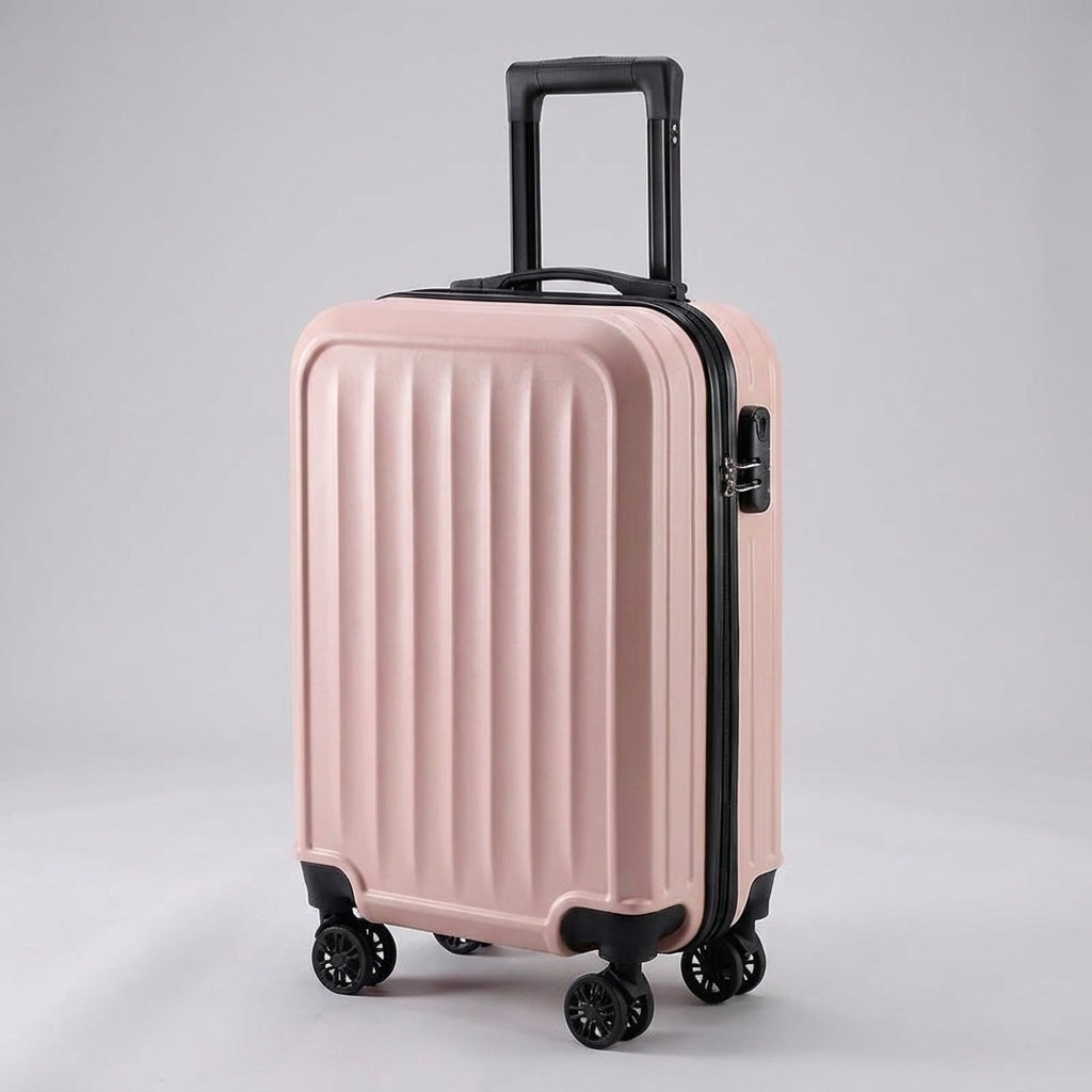 Stevige geribbelde reiskoffer voor efficiënt reizen; robuuste Traveon hardcase bagage.