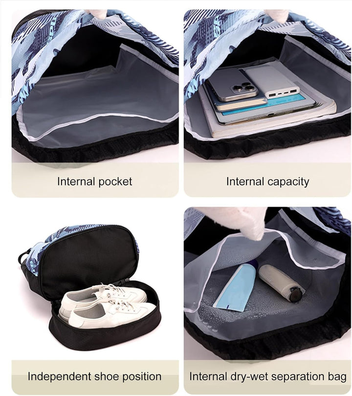 Duurzame Trivora sporttas met schoenenvak, ideaal als bagage of workout tas voor unisex gebruik.