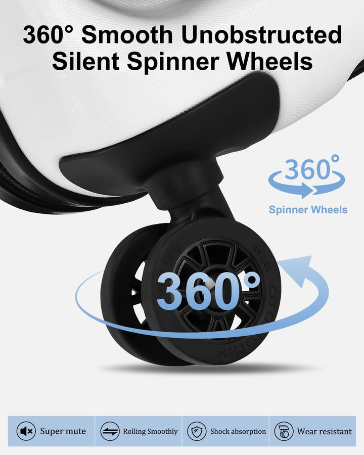 Duurzame, uitbreidbare reiskoffer met voorklep, spinnerwielen en ingebouwd TSA-slot.