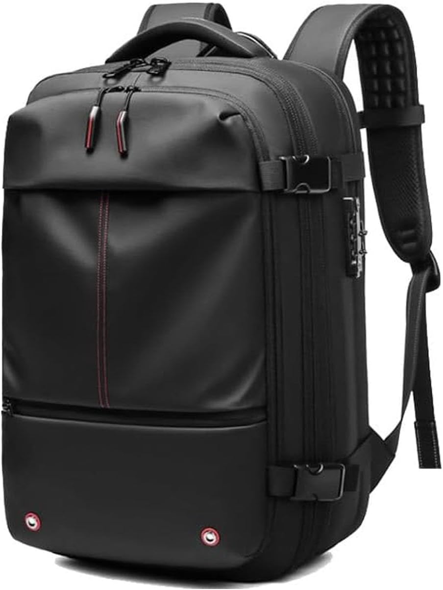 Ergonomische reisrugzak, uitbreidbaar en met compressiebanden voor comfortabel dragen op vakantie.
