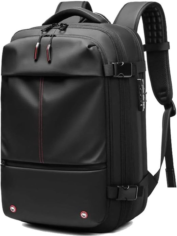 Ergonomische reisrugzak, uitbreidbaar en met compressiebanden voor comfortabel dragen op vakantie.