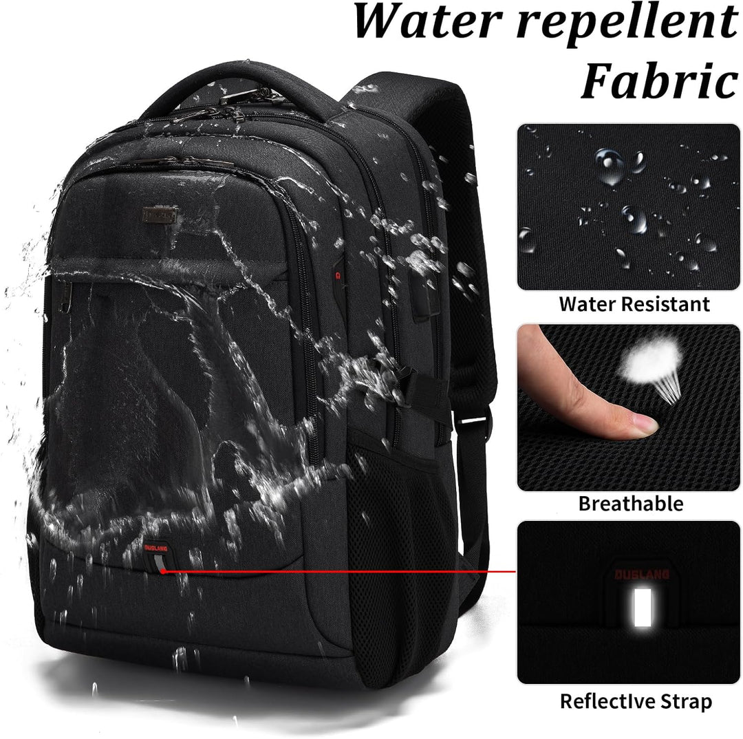 Lichtgrijze unisex pendelrugzak met anti-diefstal functie en handige USB-aansluiting.