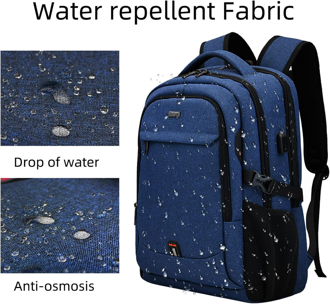 Roze reis laptoprugzak voor dames en heren, waterafstotend en met USB-laadpoort.