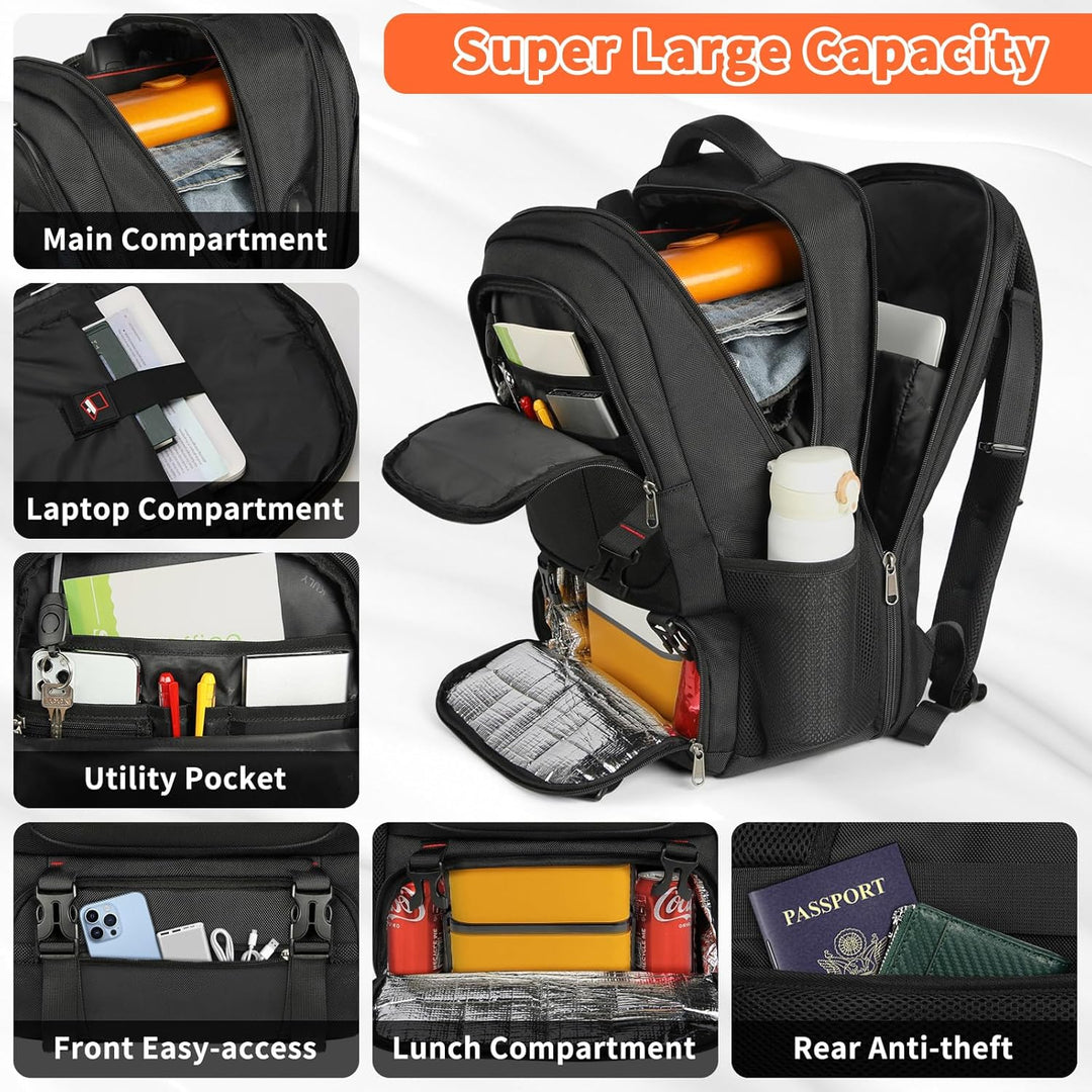 Extra grote laptoprugzak met anti-diefstal design en veilige opbergruimte voor je 15.6 inch laptop.