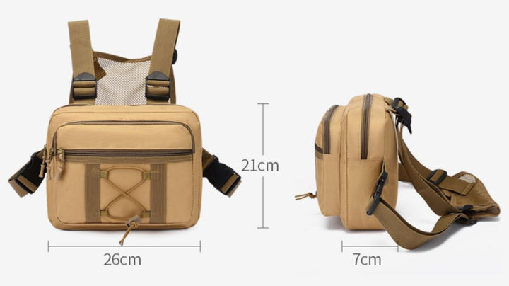 Unisex waterbestendige tactische borsttas met meerdere vakken voor militaire en outdoor activiteiten.