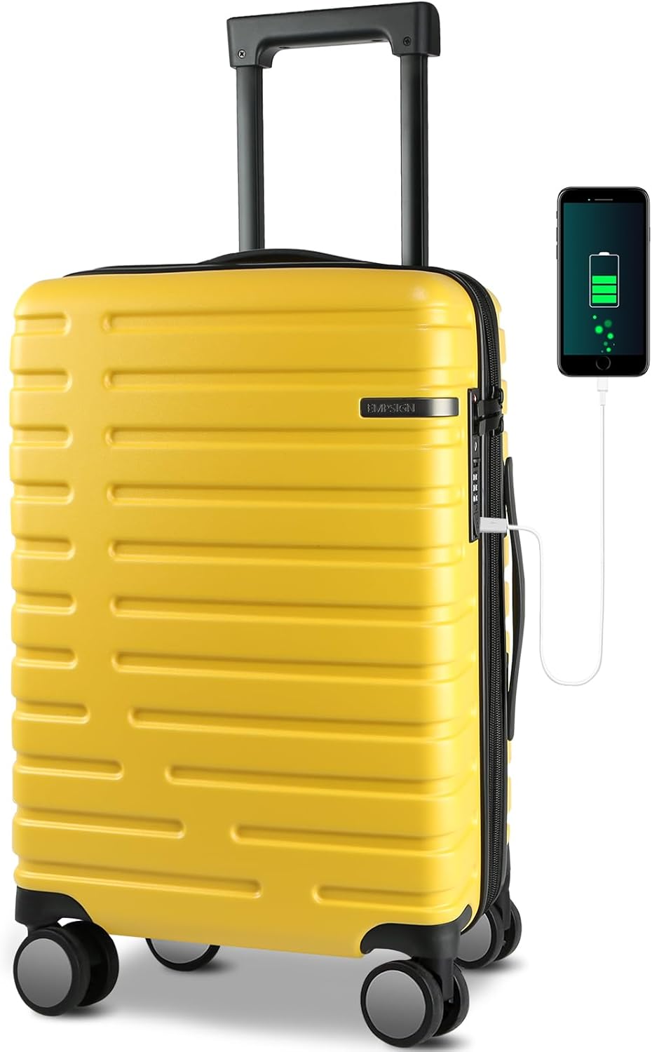 Harde schaal handbagage, uitbreidbaar, met veilig TSA-slot en spinnerwielen.