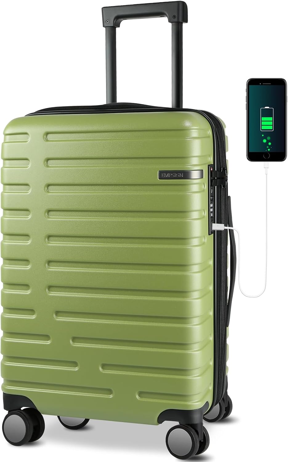 Praktische handbagage koffer, uitbreidbaar, met spinnerwielen en TSA-slot.