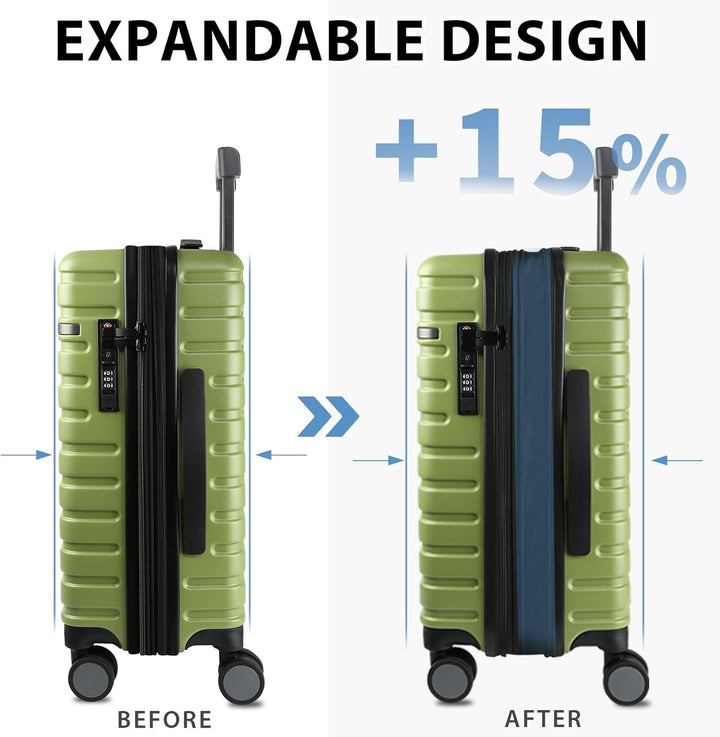Elegant design uitbreidbare handbagage koffer met spinnerwielen en TSA-slot.