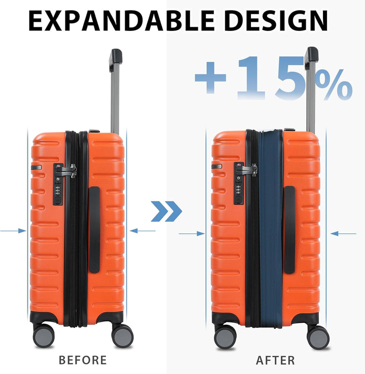 Reiskoffer met uitbreidbare functie, TSA-slot en multidirectionele wielen.