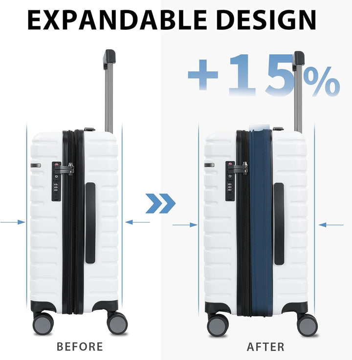 Unisex reiskoffer met superieure spinnerwielen en een uitbreidbare rits.