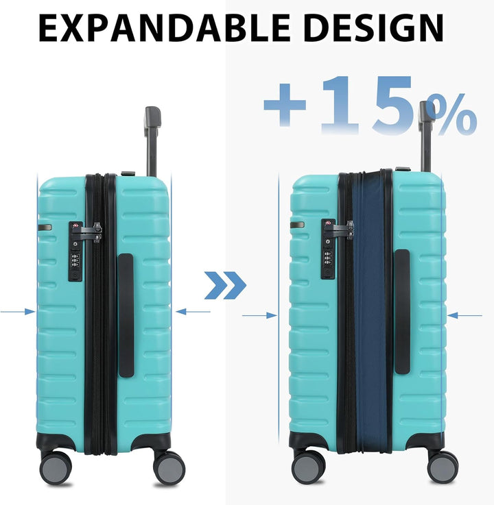 Stijlvolle handbagage met uitbreidingsfunctie en multidirectionele wielen.