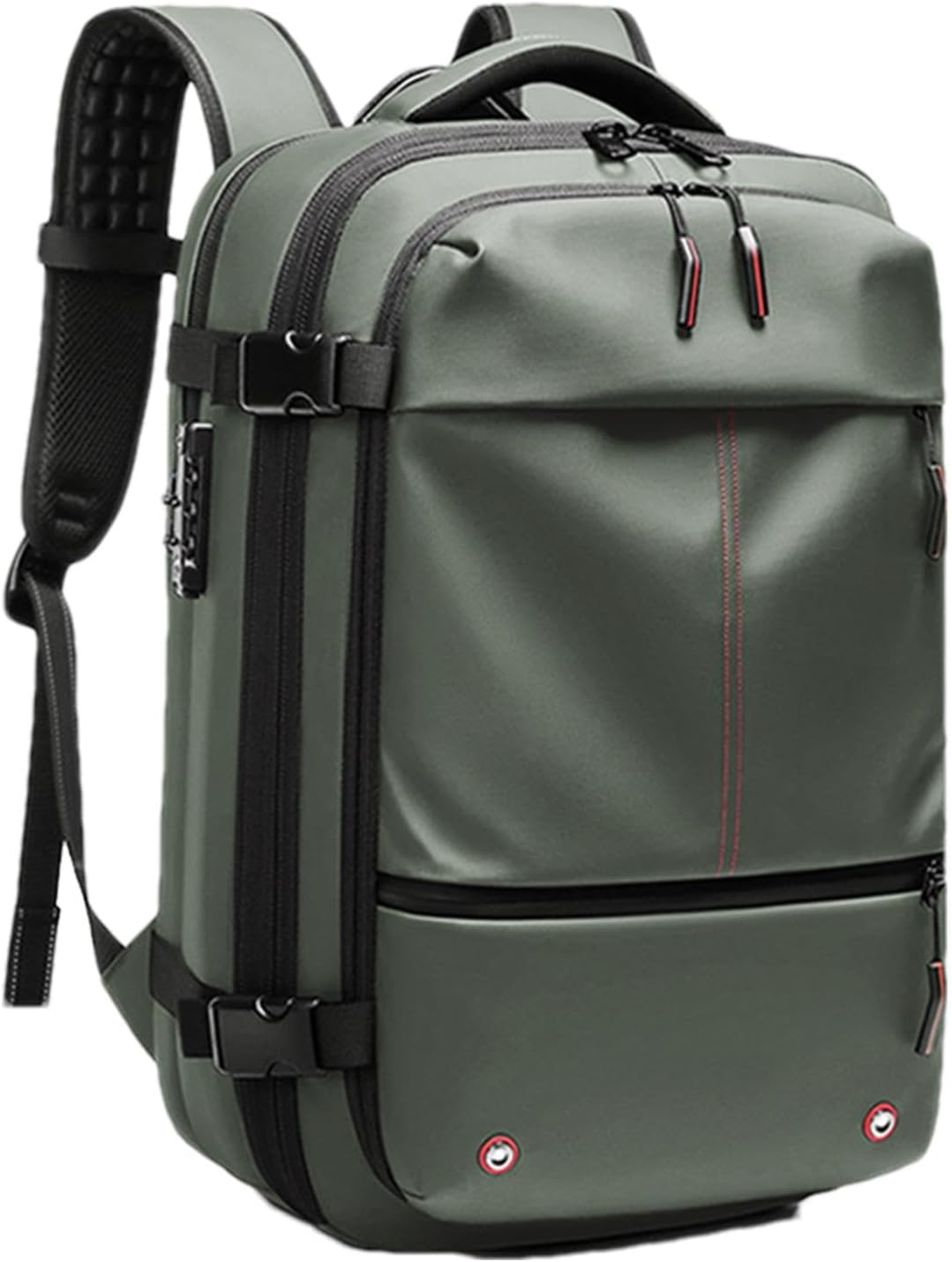 Robuuste outdoor reisrugzak, 60L waterdicht en uitbreidbaar, met vacuümfunctie voor compacte pakking.