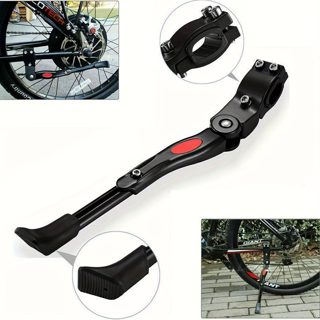 Duurzame aluminium fietsstandaard, verstelbaar voor 24-29 inch wielen. Essentieel fietsaccessoire.