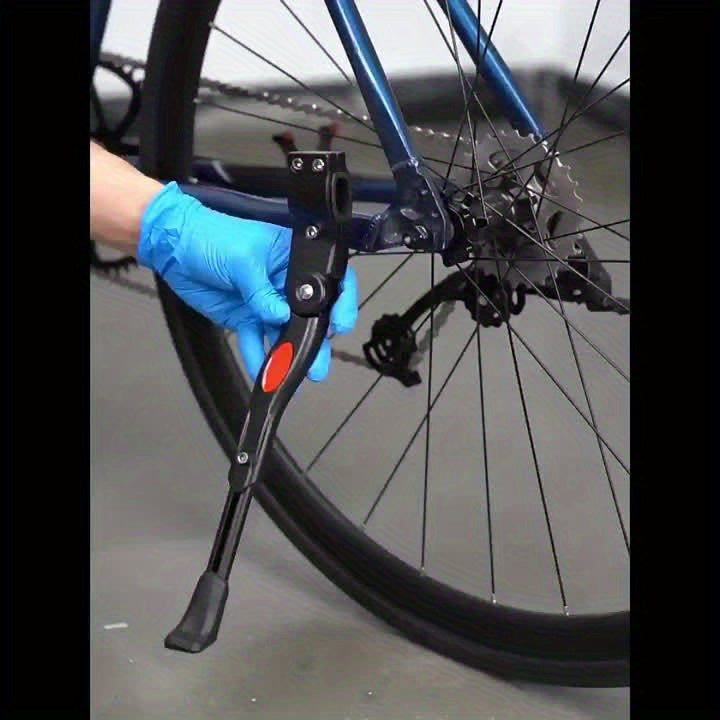 Multifunctionele fietsaccessoire: verstelbare aluminium zijstandaard voor optimale stabiliteit.