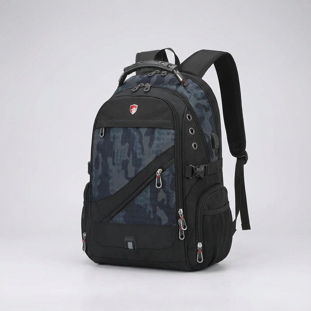 Functionele VoyageVault laptoptas/schooltas, antidiefstal en ruim, ideaal voor werk of studie met grote capaciteit.