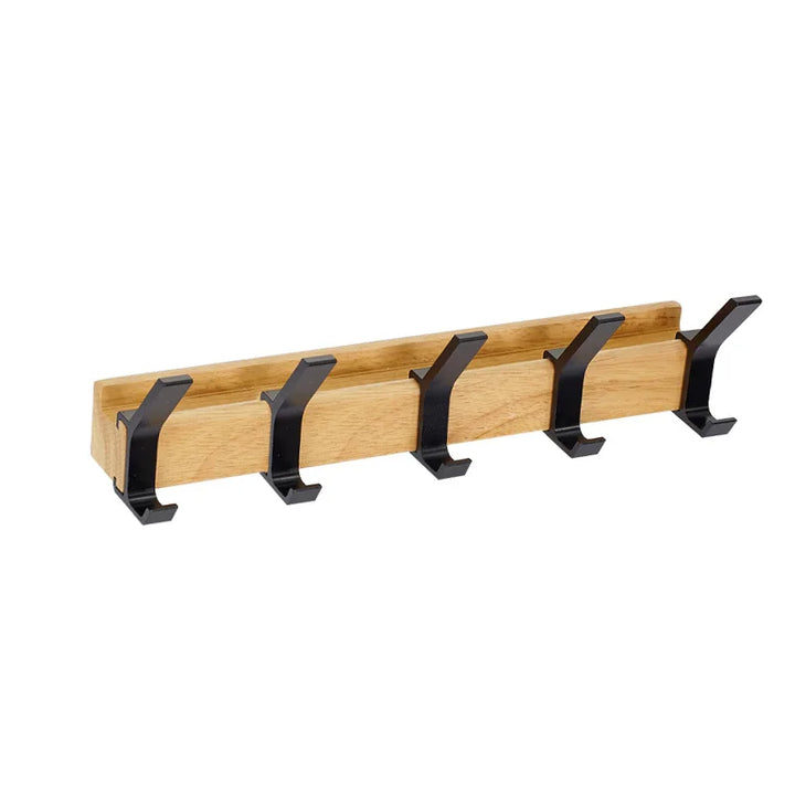 Elegante zwarte wandkapstok in Nordic stijl met flexibele haken; perfect voor opbergen en organisatie.