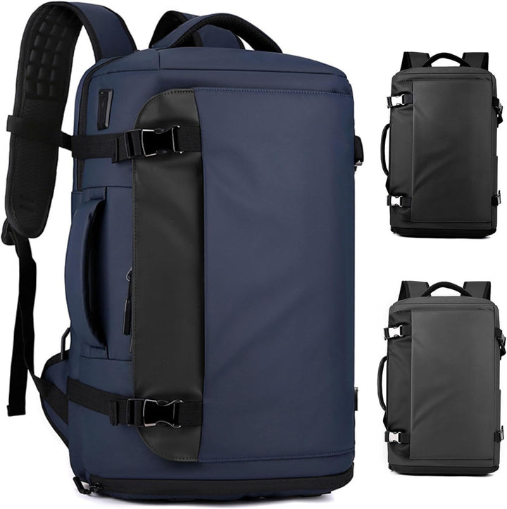 Unisex waterdichte rugzak 15" met zijopening voor snelle toegang en ingebouwde USB-C oplaadpoort.