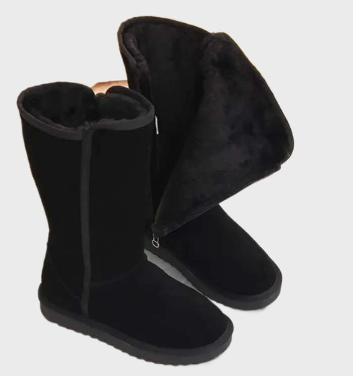 Elegante dameslaarzen in bruin, waterdicht en warm gevoerd, met een veelzijdig, tijdloos design.
