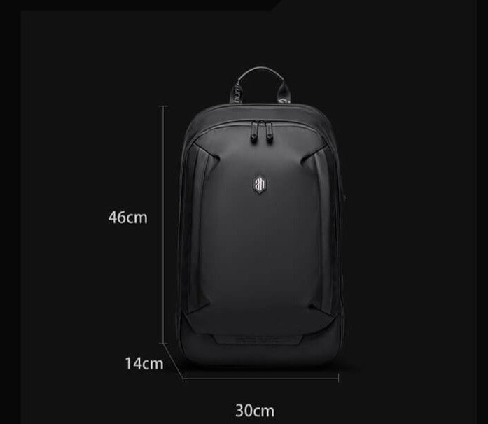 Duurzame zwarte heren rugzak, waterbestendig, met anti-diefstal functies, perfect voor school en werk.